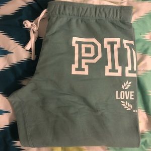 NWOT VS Love Pink Teal Joggers